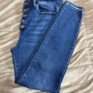 Judy Blue Dark Blue High-Rise Button-Fly Jeans